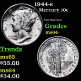 1944-s Mercury Dime 10c Grades Choice+ Unc