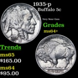 1935-p Buffalo Nickel 5c Grades Choice+ Unc