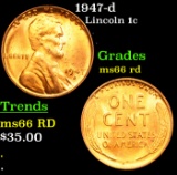 1947-d Lincoln Cent 1c Grades GEM+ Unc RD
