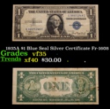 1935A $1 Blue Seal Silver Certificate Fr-1608 Grades vf++