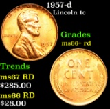1957-d Lincoln Cent 1c Grades GEM++ RD