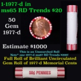 Shotgun Lincoln 1c roll, 1977-d 50 pcs Brandt 50c Wrapper.