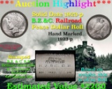 ***Auction Highlight*** Full solid date 1923-p Uncirculated Peace silver dollar roll, 20 coins (fc)