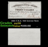 1861 C.S.A. $20 Intrest Note Grades Choice AU/BU Slider