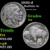 1920-d Buffalo Nickel 5c Grades f, fine