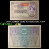 1919 Austria 1,000 Kronen Note P: 59 Grades xf