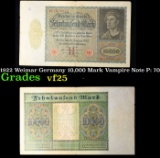 1922 Weimar Germany 10,000 Mark Vampire Note P: 70 Grades vf+