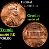 1969-d Lincoln Cent 1c Grades GEM+ Unc RD