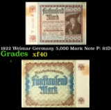 1922 Weimar Germany 5,000 Mark Note P: 81D Grades xf