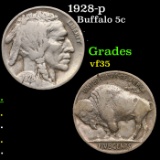 1928-p Buffalo Nickel 5c Grades vf++