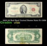 1953 $2 Red Seal United States Note Fr-1509 Grades vf, very fine
