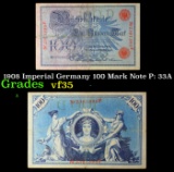 1908 Imperial Germany 100 Mark Note P: 33A Grades vf++