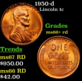 1950-d Lincoln Cent 1c Grades GEM++ RD