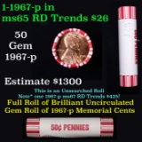 Shotgun Lincoln 1c roll, 1967-p 50 pcs Brandt 50c Wrapper.