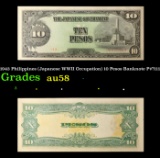 1943 Philippines (Japanese WWII Occupation) 10 Pesos Banknote P#?111 Grades Choice AU/BU Slider