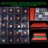 Page of 20 Different Date Lincoln 1 Cents Most Red and 1 Steel, Most Gem Unc or Better