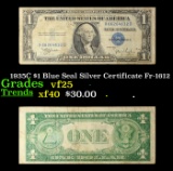 1935C $1 Blue Seal Silver Certificate Fr-1612 Grades vf+