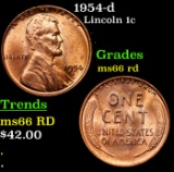 1954-d Lincoln Cent 1c Grades GEM+ Unc RD