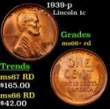1939-p Lincoln Cent 1c Grades GEM++ RD