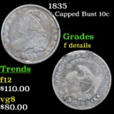 1835 Capped Bust Dime 10c Grades f details