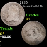 1835 Capped Bust Half Dime 1/2 10c Grades g, good