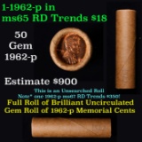 Shotgun Lincoln 1c roll, 1962-p 50 pcs Brandt Wrapper.