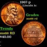1967-p Lincoln Cent 1c Grades GEM+ Unc RD