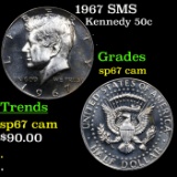 1967 SMS Kennedy Half Dollar 50c Grades sp67 cam