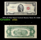 1953 $2 Red Seal United States Note Fr-1509 Grades vf++