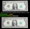 Set of 2 Concecutive 1969D $1 Federal Reserve Note Grades Gem CU