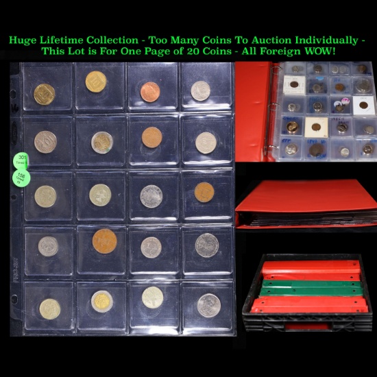 Huge Liifetime Collection - Too Many Coins To Auction Individually - This Lot is For One Page of 20