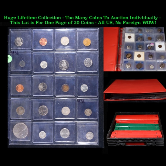 Huge Liifetime Collection - Too Many Coins To Auction Individually - This Lot is For One Page of 20