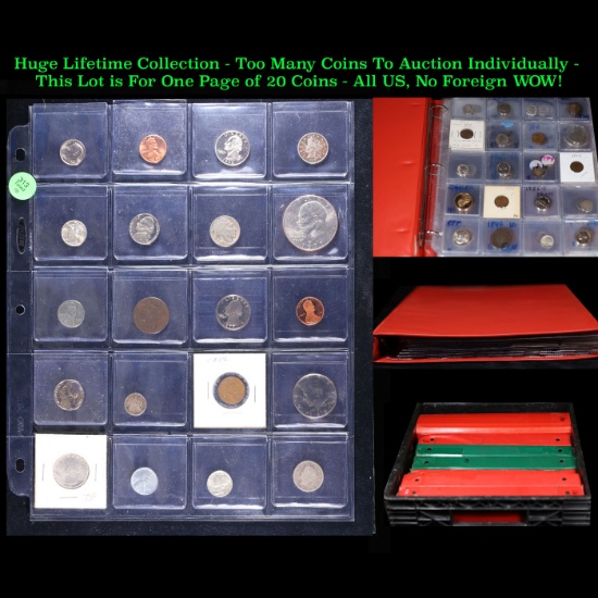 Huge Liifetime Collection - Too Many Coins To Auction Individually - This Lot is For One Page of 20