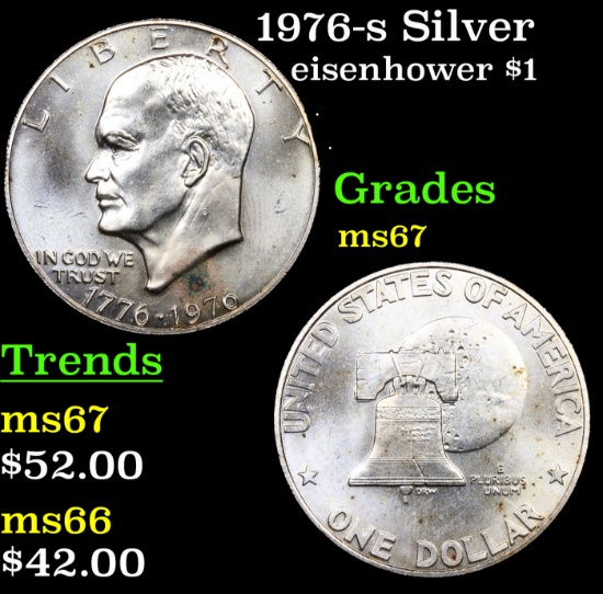 1976-s Silver Eisenhower Dollar $1 Grades GEM++ Unc