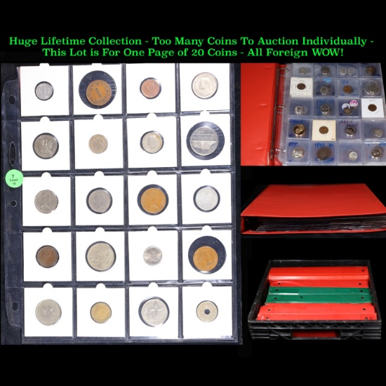 Huge Liifetime Collection - Too Many Coins To Auction Individually - This Lot is For One Page of 20