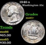 1946-s Washington Quarter 25c Grades GEM+ Unc