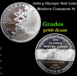 Proof 2002-p Olympic Salt Lake Modern Commem Dollar $1 Grades GEM++ Proof Deep Cameo