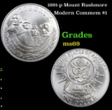1991-p Mount Rushmore Modern Commem Dollar $1 Grades ms69