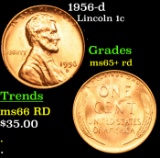 1956-d Lincoln Cent 1c Grades Gem+ Unc RD