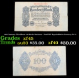 1922 Germany Third Issue 100 Marks Banknote - Post-WWI Hyperinflation Currency P# 75 Grades xf+