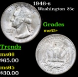 1946-s Washington Quarter 25c Grades GEM+ Unc