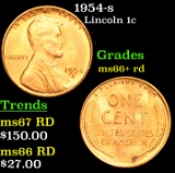 1954-s Lincoln Cent 1c Grades GEM++ RD