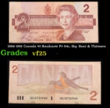 1986-1991 Canada $2 Banknote P# 94c, Sig. Boni & Thiessen Grades vf+
