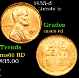 1955-d Lincoln Cent 1c Grades GEM+ Unc RD