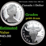 Proof 1982 Canada 1 Dollar Coin  KM: 133 Grades GEM++ Proof Deep Cameo