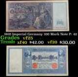 1910 Imperial Germany 100 Mark Note P: 42 Grades vf+