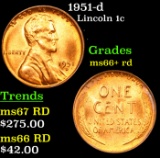 1951-d Lincoln Cent 1c Grades GEM++ RD