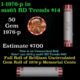 Shotgun Lincoln 1c roll, 1976-p 50 pcs Bank Wrapper.