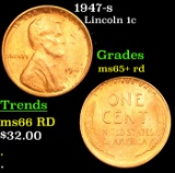 1947-s Lincoln Cent 1c Grades Gem+ Unc RD