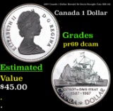 Proof 1987 Canada 1 Dollar Detroid De Davis Straight Coin KM: 145 Grades GEM++ Proof Deep Cameo